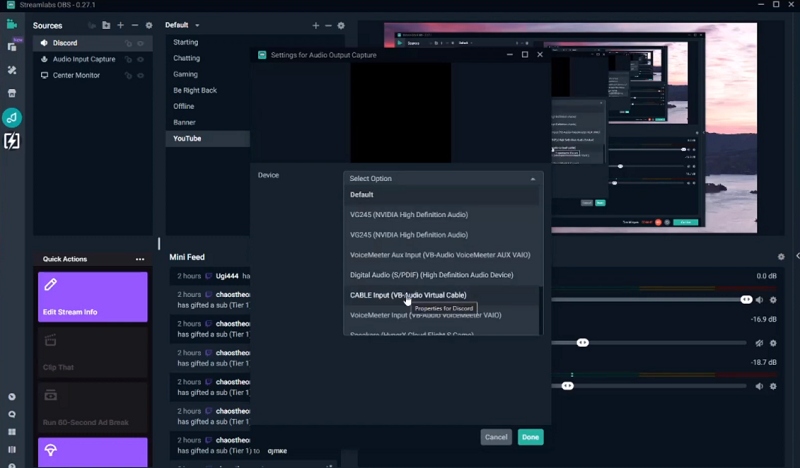 Mute Discord on Streamlabs OBS While Streaming