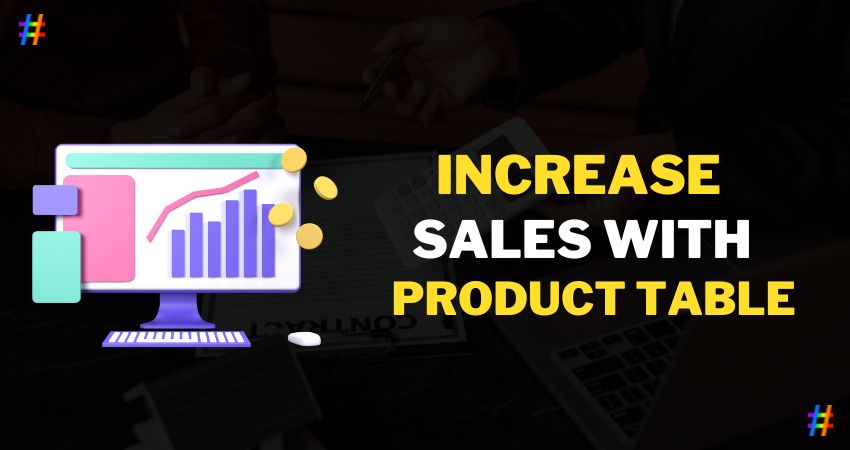 Increase Sales with comparison table